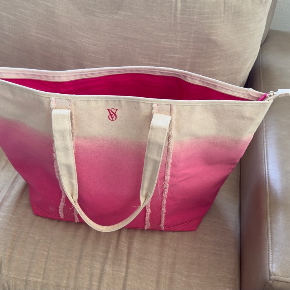 Victoria's Secret Pink and Cream Tote Bag